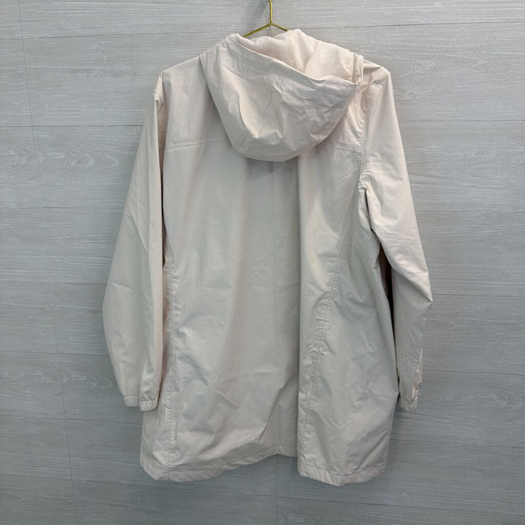 The North Face Cream Long Hooded Windbreaker Jacket 2X