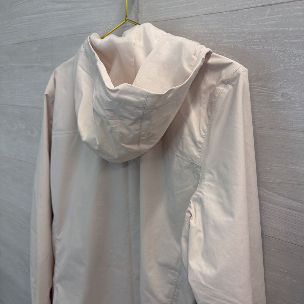The North Face Cream Long Hooded Windbreaker Jacket 2X