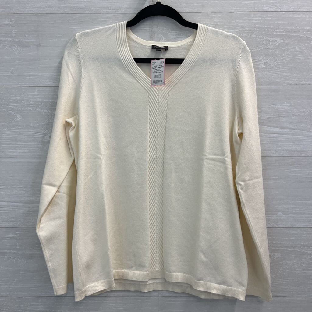 Talbots Cream Knit Long Sleeve Sweater Top Medium