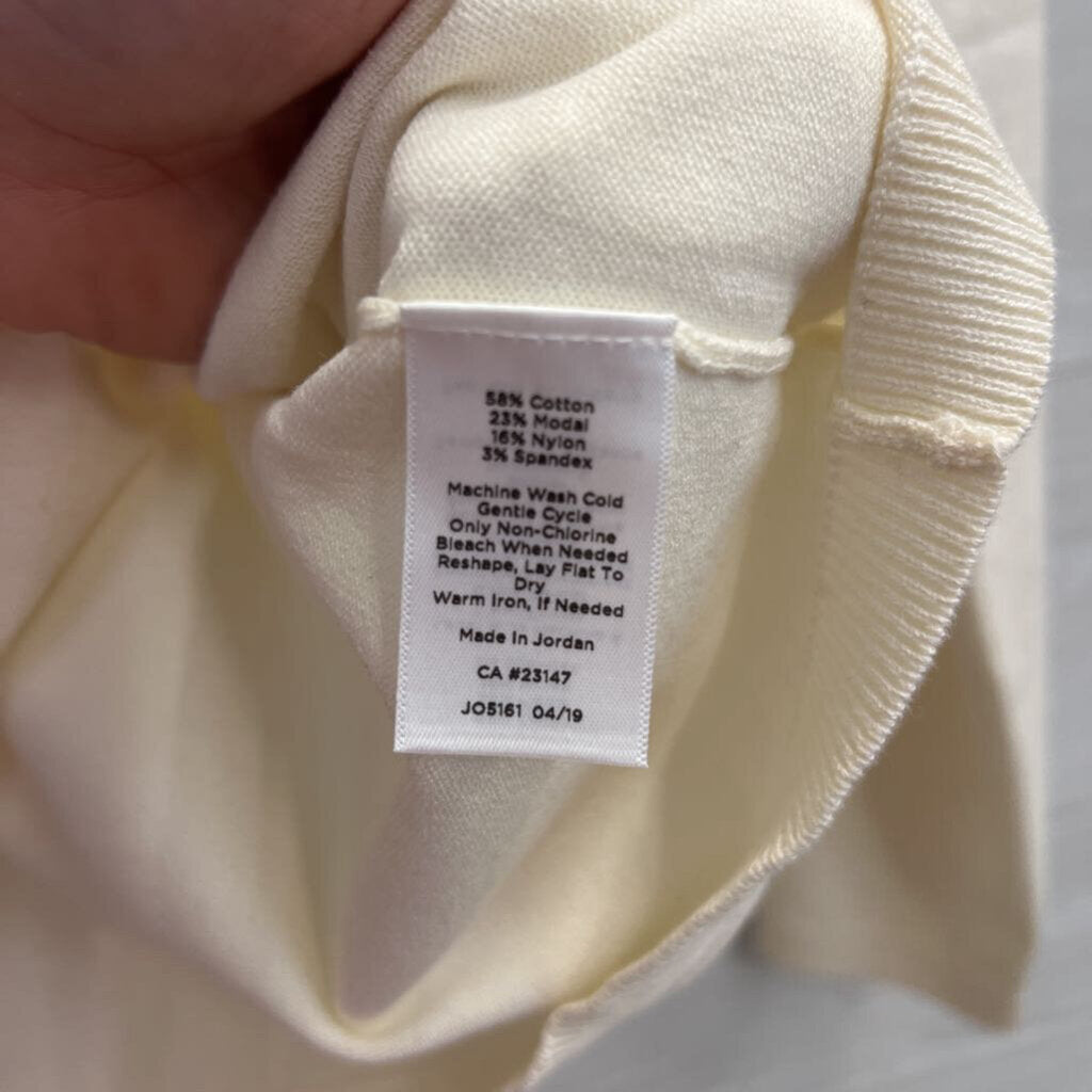 Talbots Cream Knit Long Sleeve Sweater Top Medium