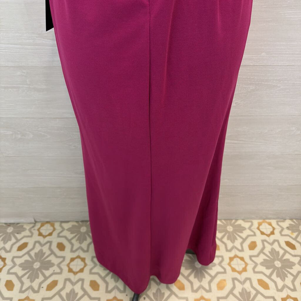 Lulus Magenta 3D Flower One Shoulder Long Formal Dress Medium