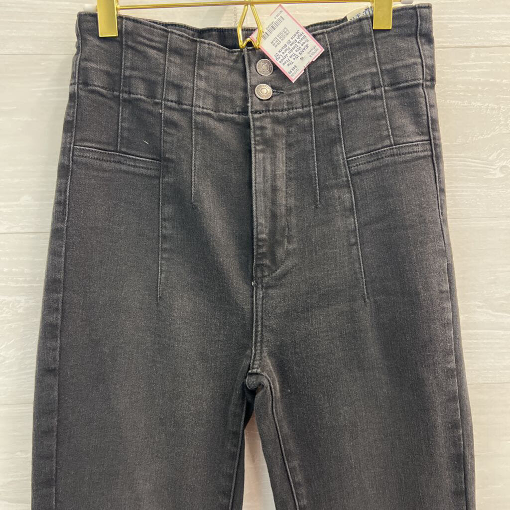 We The Free Black Denim Jayde High Rise Flare Leg Jeans 28