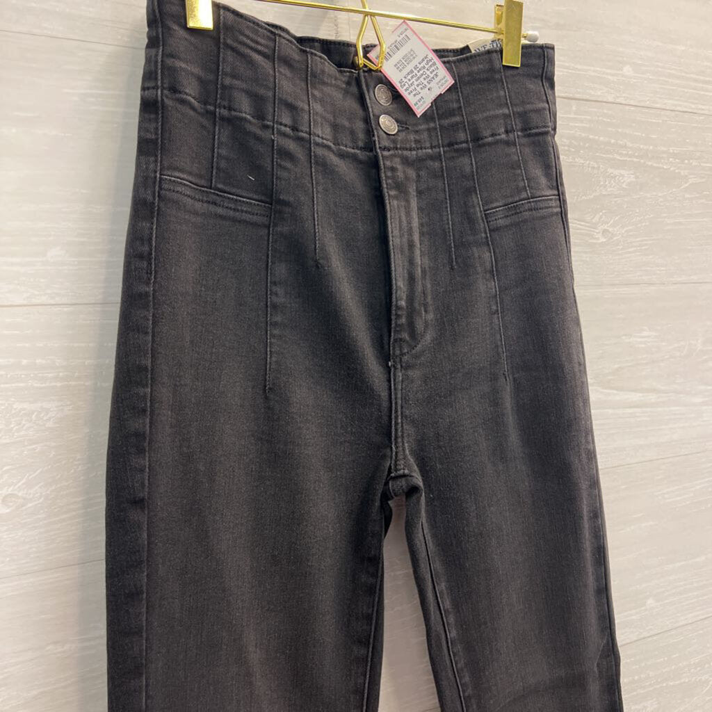 We The Free Black Denim Jayde High Rise Flare Leg Jeans 28