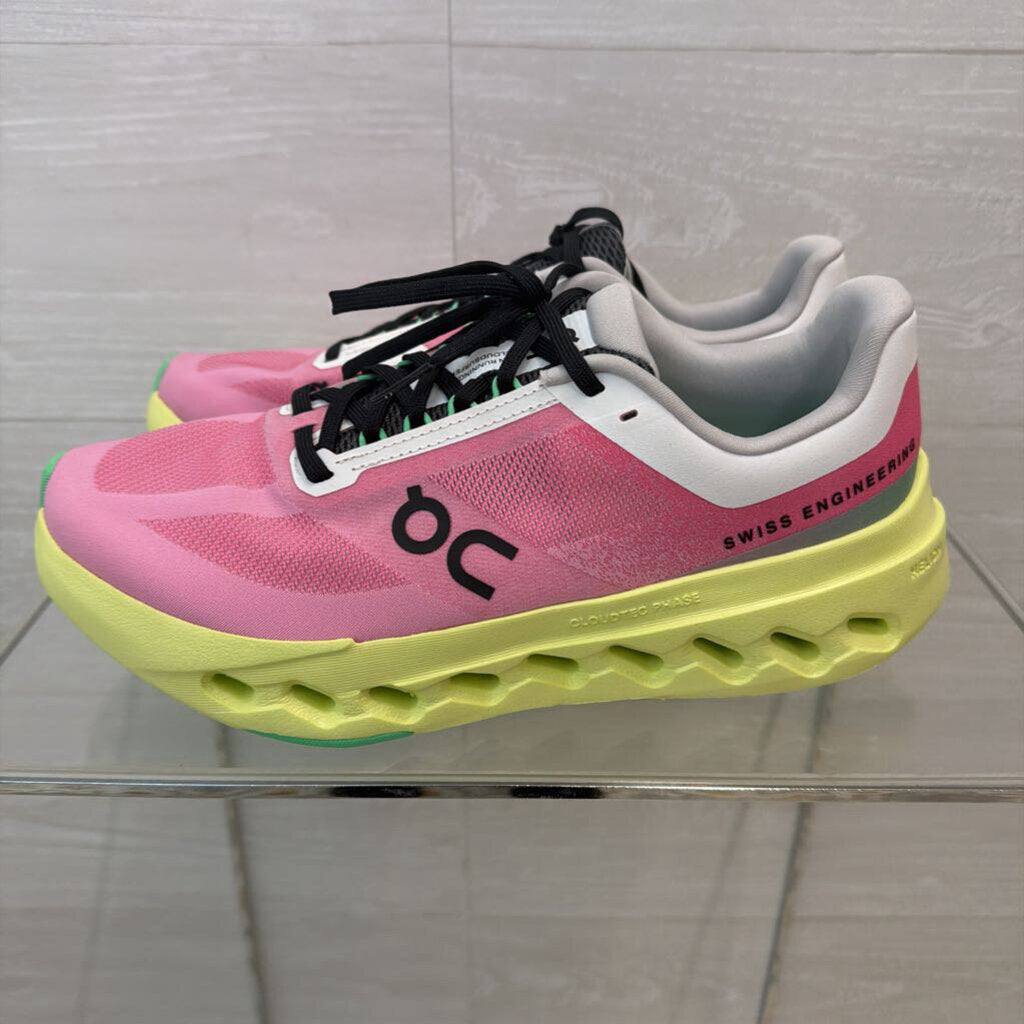 On Cloud Pink/ Lime Cloudsurfer Next Running Shoes 9.5
