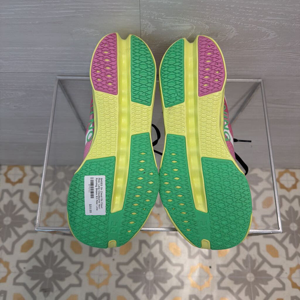 On Cloud Pink/ Lime Cloudsurfer Next Running Shoes 9.5