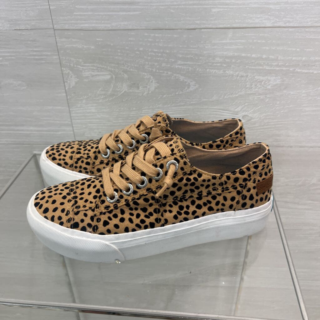 Blowfish Malibu Maxine Leopard Print Canvas Platform Sneakers 7.5