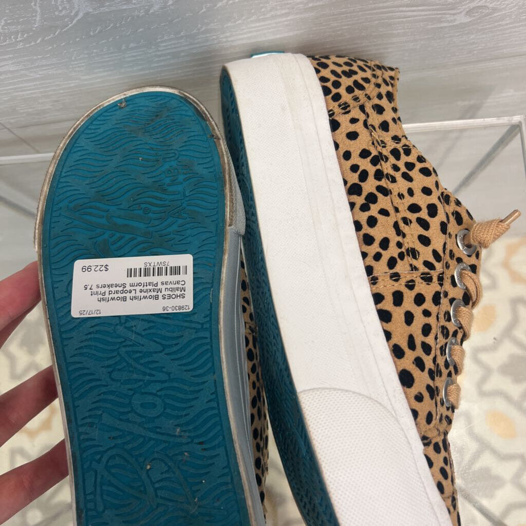Blowfish Malibu Maxine Leopard Print Canvas Platform Sneakers 7.5
