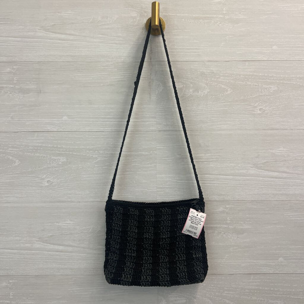 Carlo D'Santi Black Crochet Crossbody Purse