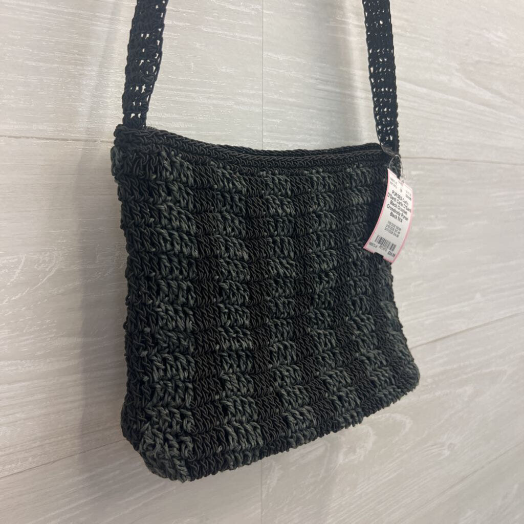 Carlo D'Santi Black Crochet Crossbody Purse
