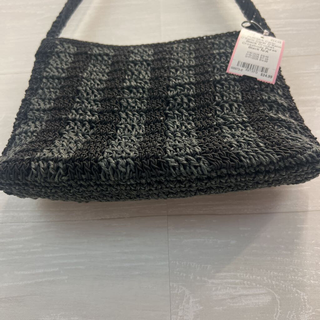 Carlo D'Santi Black Crochet Crossbody Purse