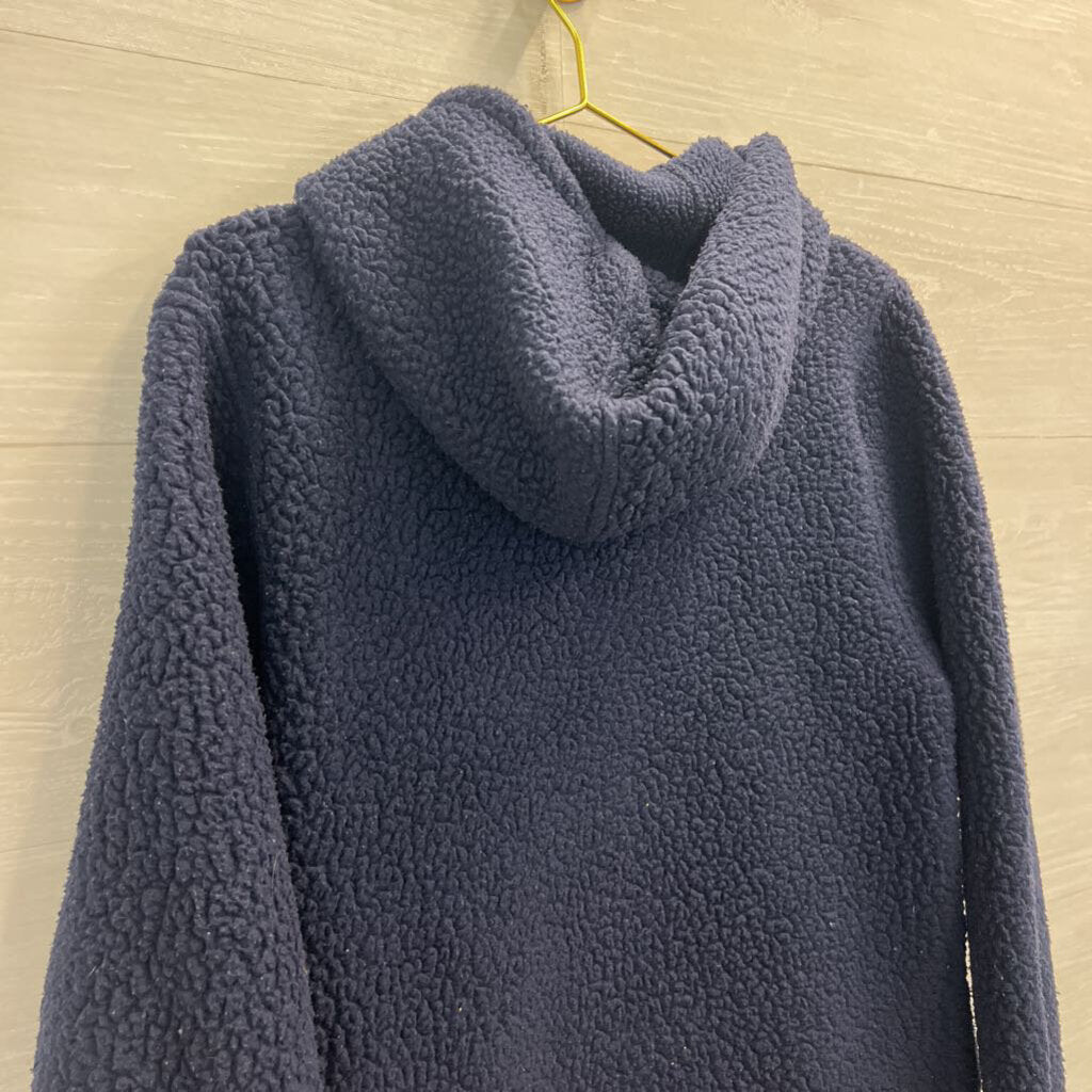 J Crew Navy/ Pink Vintage Fleece Half Zip Pullover Medium