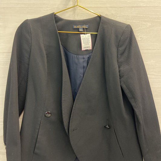 Brooks Brothers Black Textured Double Breasted Boxy Jacket 8