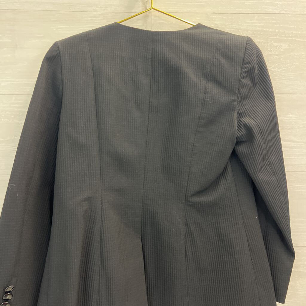 Brooks Brothers Black Textured Double Breasted Boxy Jacket 8