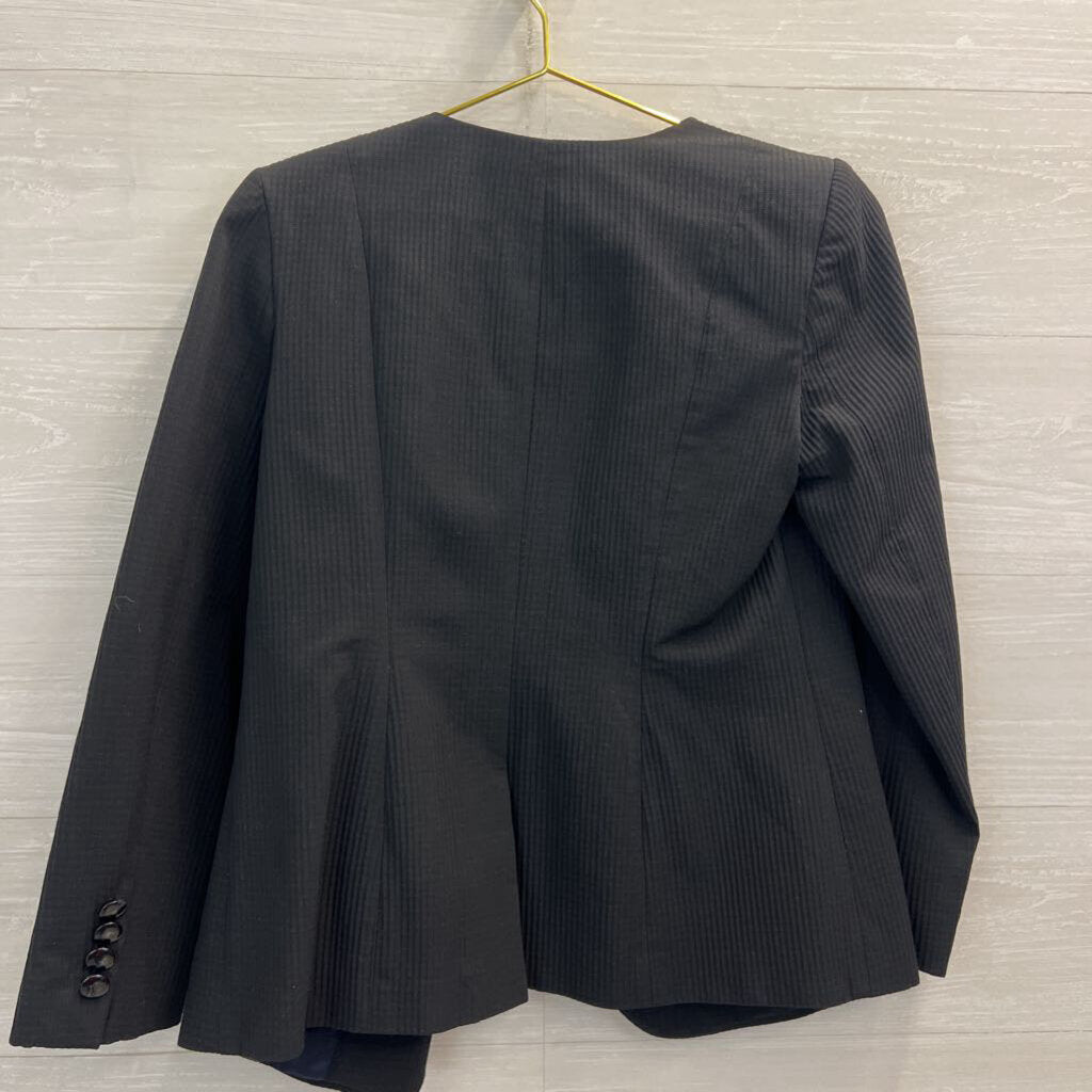 Brooks Brothers Black Textured Double Breasted Boxy Jacket 8