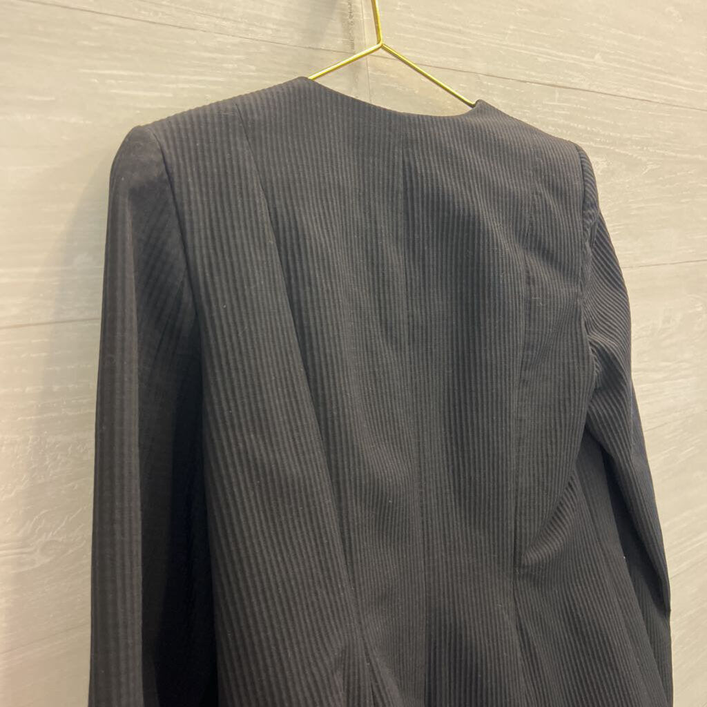 Brooks Brothers Black Textured Double Breasted Boxy Jacket 8