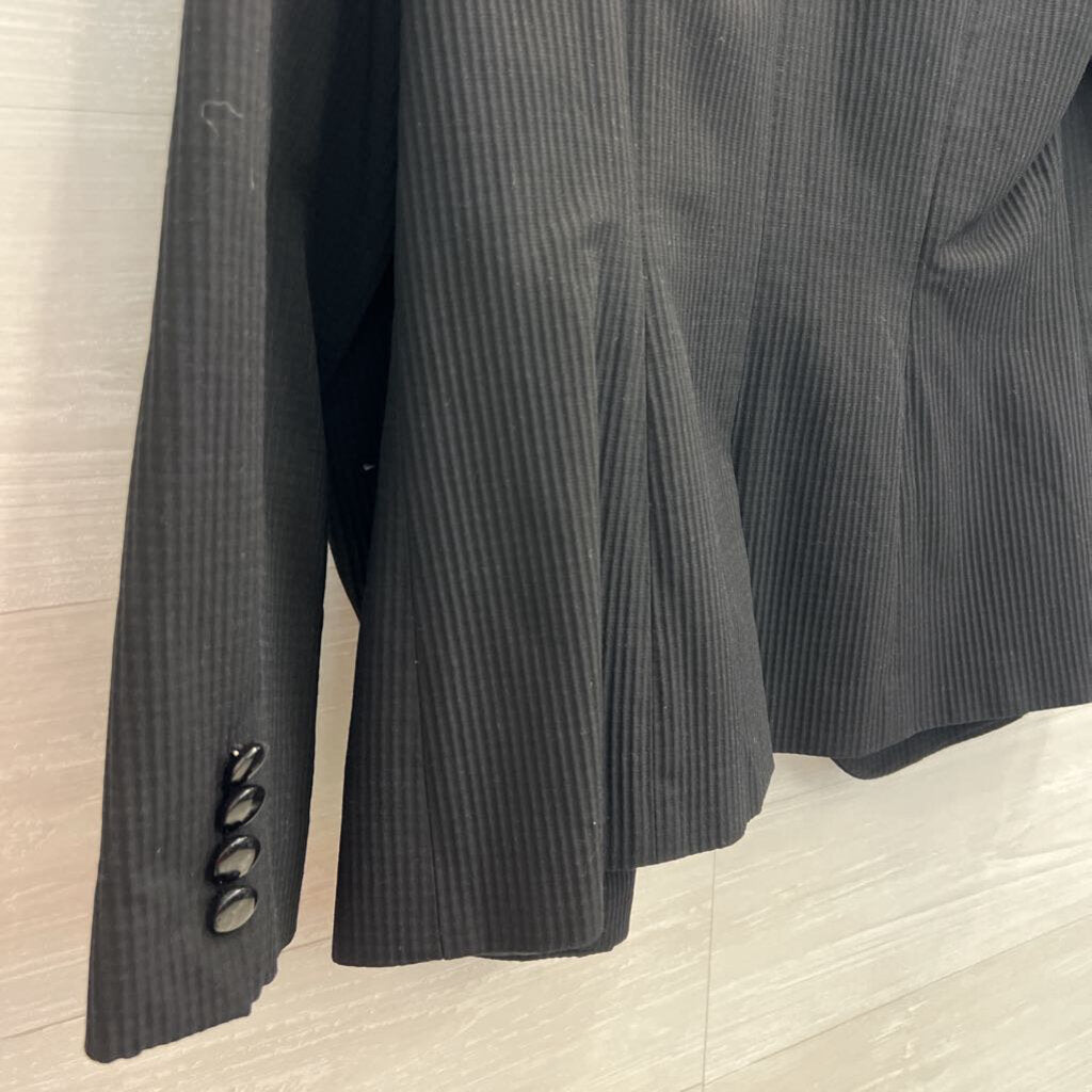 Brooks Brothers Black Textured Double Breasted Boxy Jacket 8