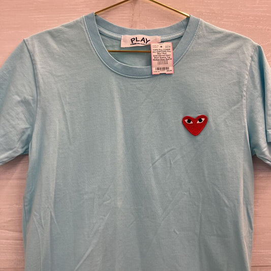 Play Blue/ Red Embroidered Heart Short Sleeve Top Medium