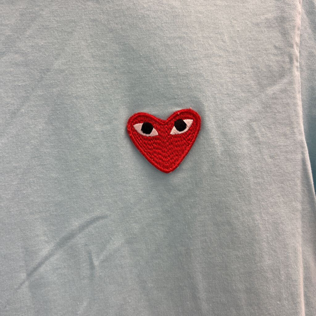 Play Blue/ Red Embroidered Heart Short Sleeve Top Medium