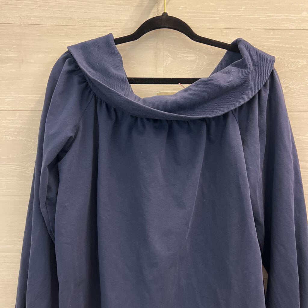 Maeve Navy Off Shoulder Slouchy Top Large