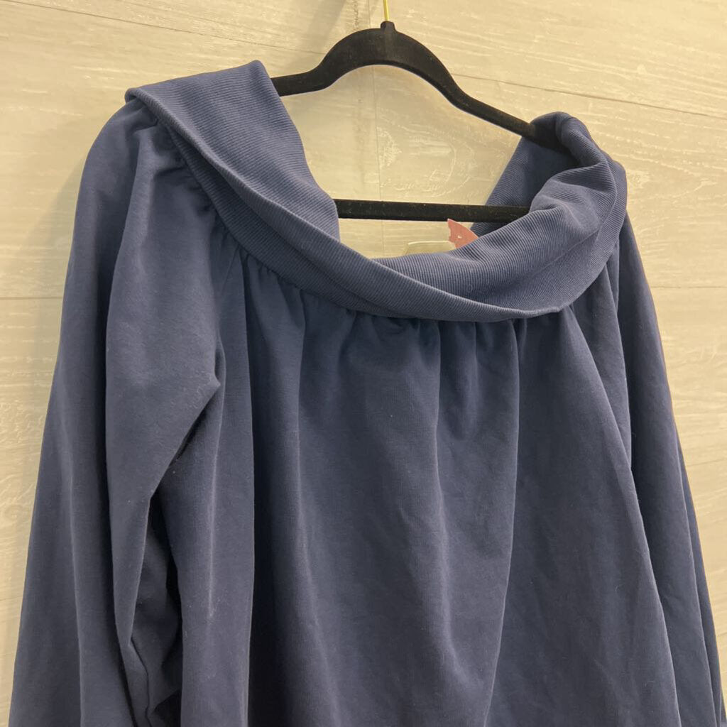 Maeve Navy Off Shoulder Slouchy Top Large