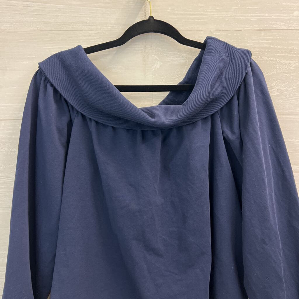 Maeve Navy Off Shoulder Slouchy Top Large