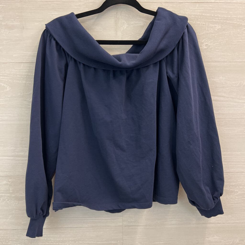 Maeve Navy Off Shoulder Slouchy Top Large
