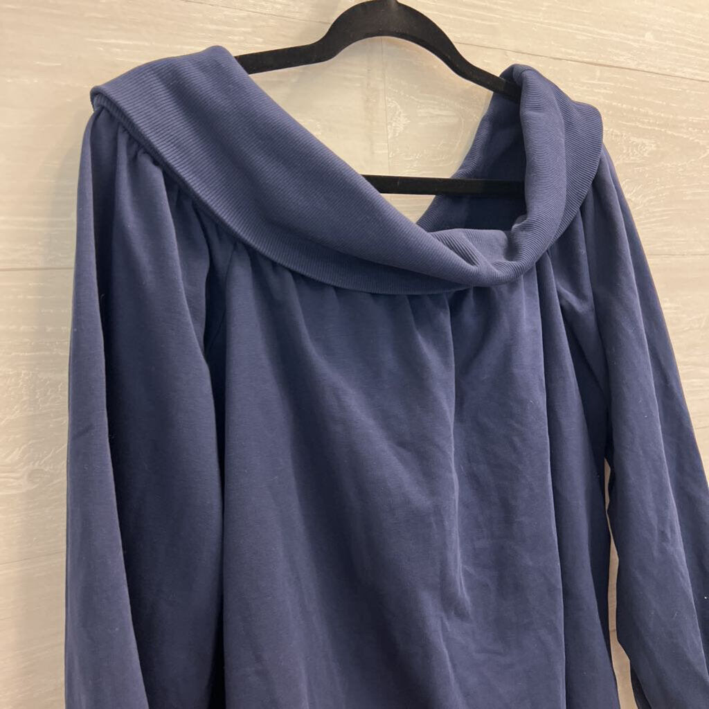 Maeve Navy Off Shoulder Slouchy Top Large