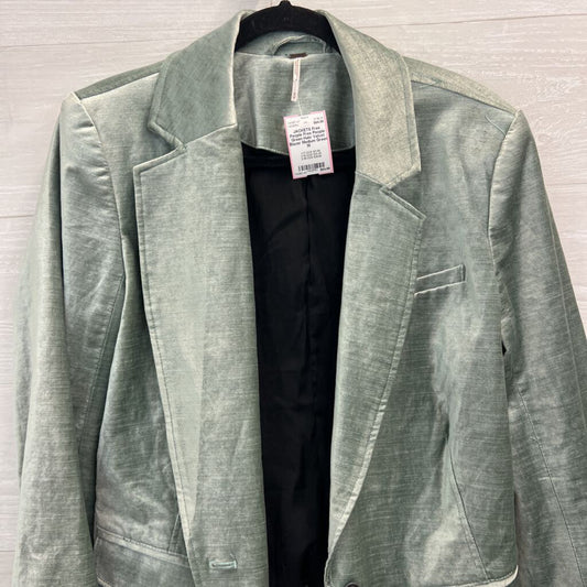 Free People Green Halo Velvet Blazer Medium