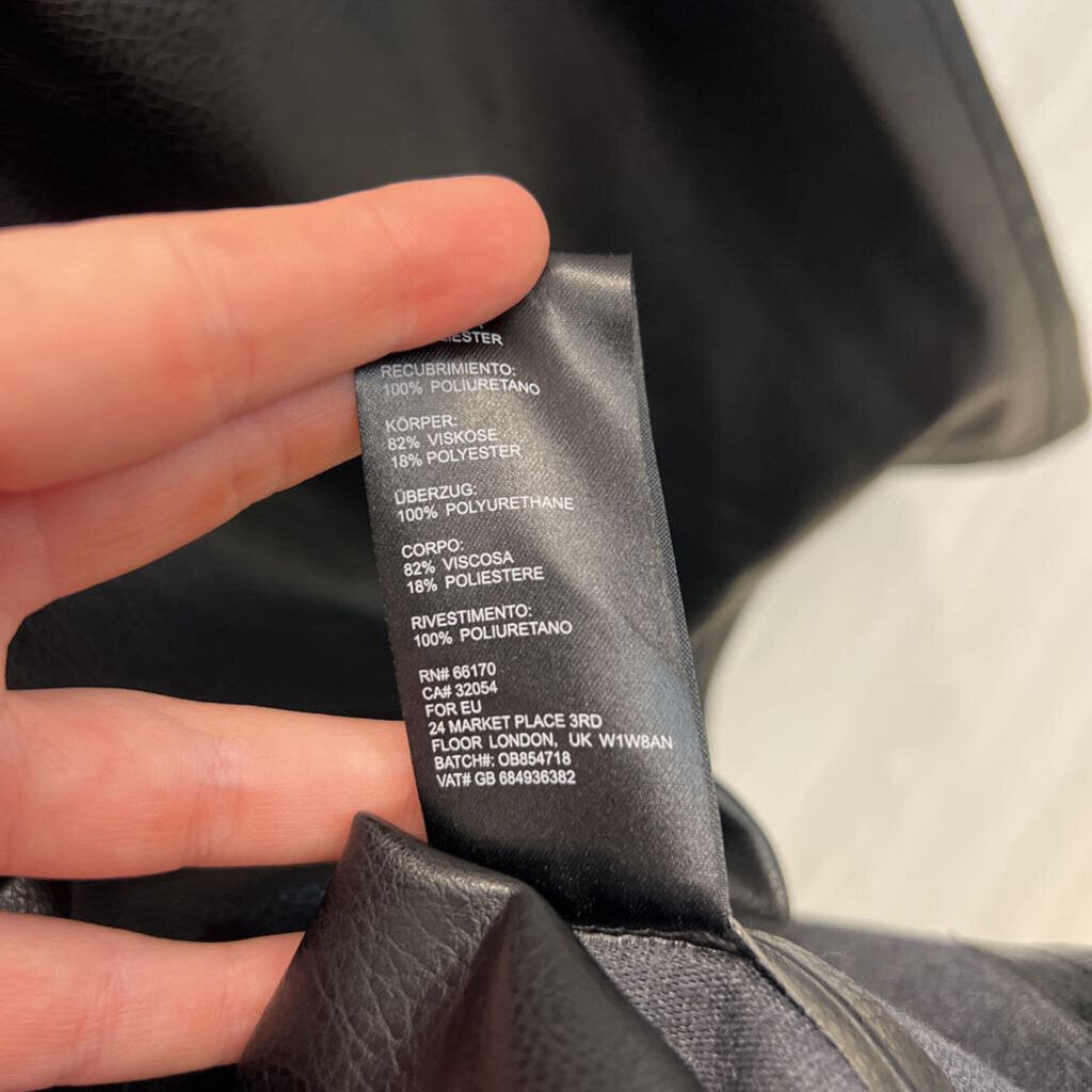 Urban Outfitters Black Faux Leather Zip Front Dress 4