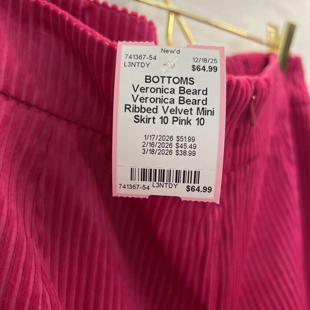 Veronica Beard Ribbed Velvet Mini Skirt 10