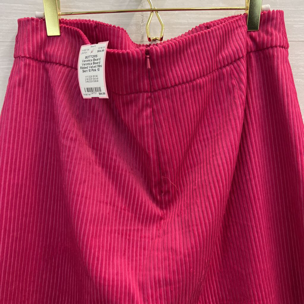 Veronica Beard Ribbed Velvet Mini Skirt 10