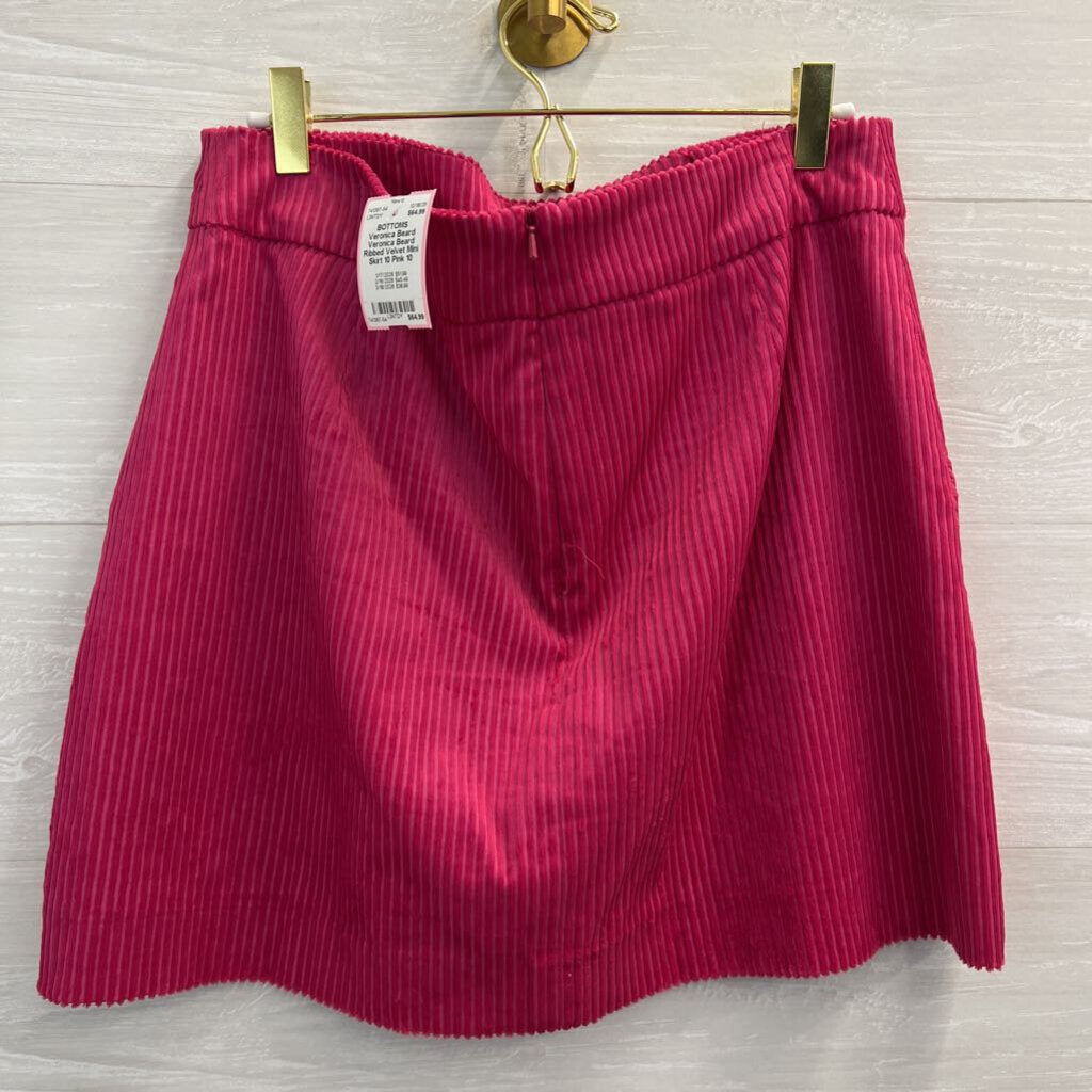 Veronica Beard Ribbed Velvet Mini Skirt 10