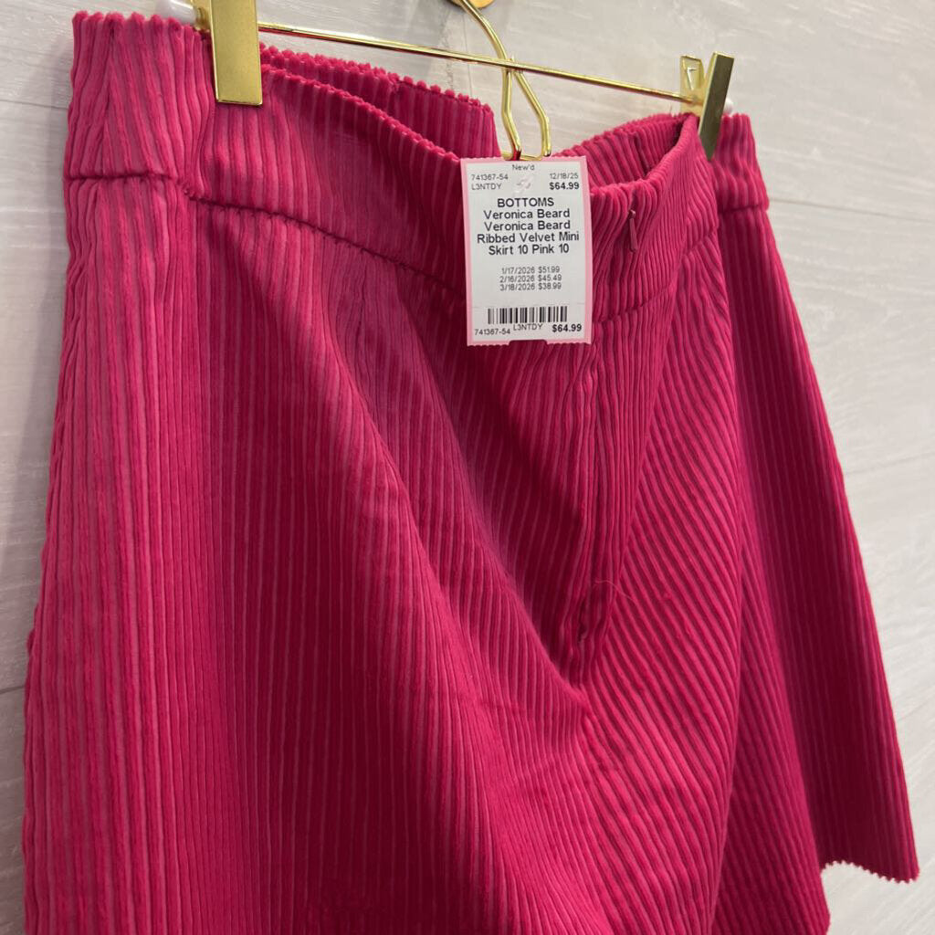 Veronica Beard Ribbed Velvet Mini Skirt 10