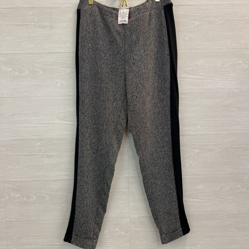 iltm Black/ White Front Black Stripe Sides Pull On Pants Medium