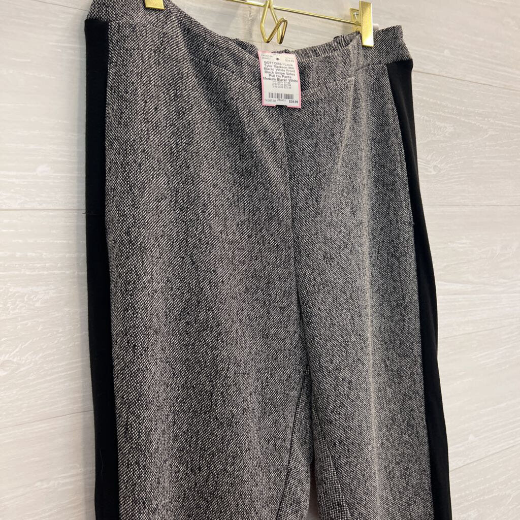 iltm Black/ White Front Black Stripe Sides Pull On Pants Medium