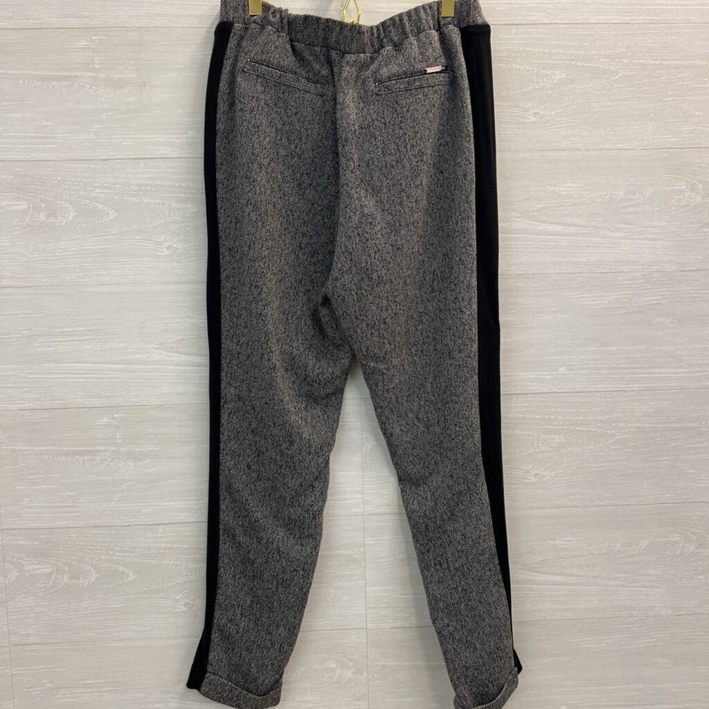 iltm Black/ White Front Black Stripe Sides Pull On Pants Medium