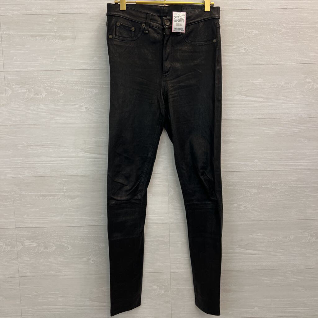 Rag and Bone Black Faux Leather Skinny Leg Pants 26