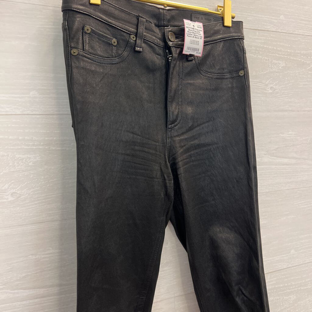 Rag and Bone Black Faux Leather Skinny Leg Pants 26