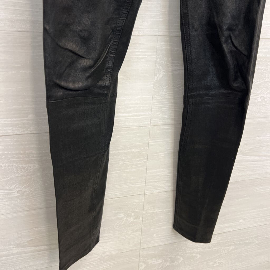Rag and Bone Black Faux Leather Skinny Leg Pants 26