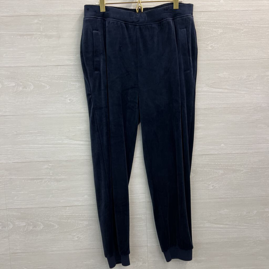 Chicos Navy Velour Jogger/ Hooded Pullover Set 4/6