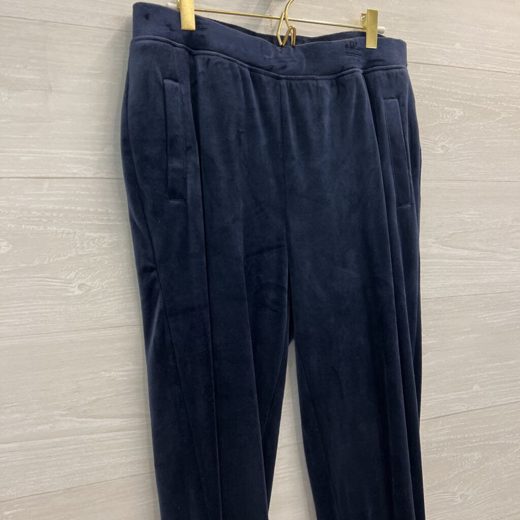 Chicos Navy Velour Jogger/ Hooded Pullover Set 4/6