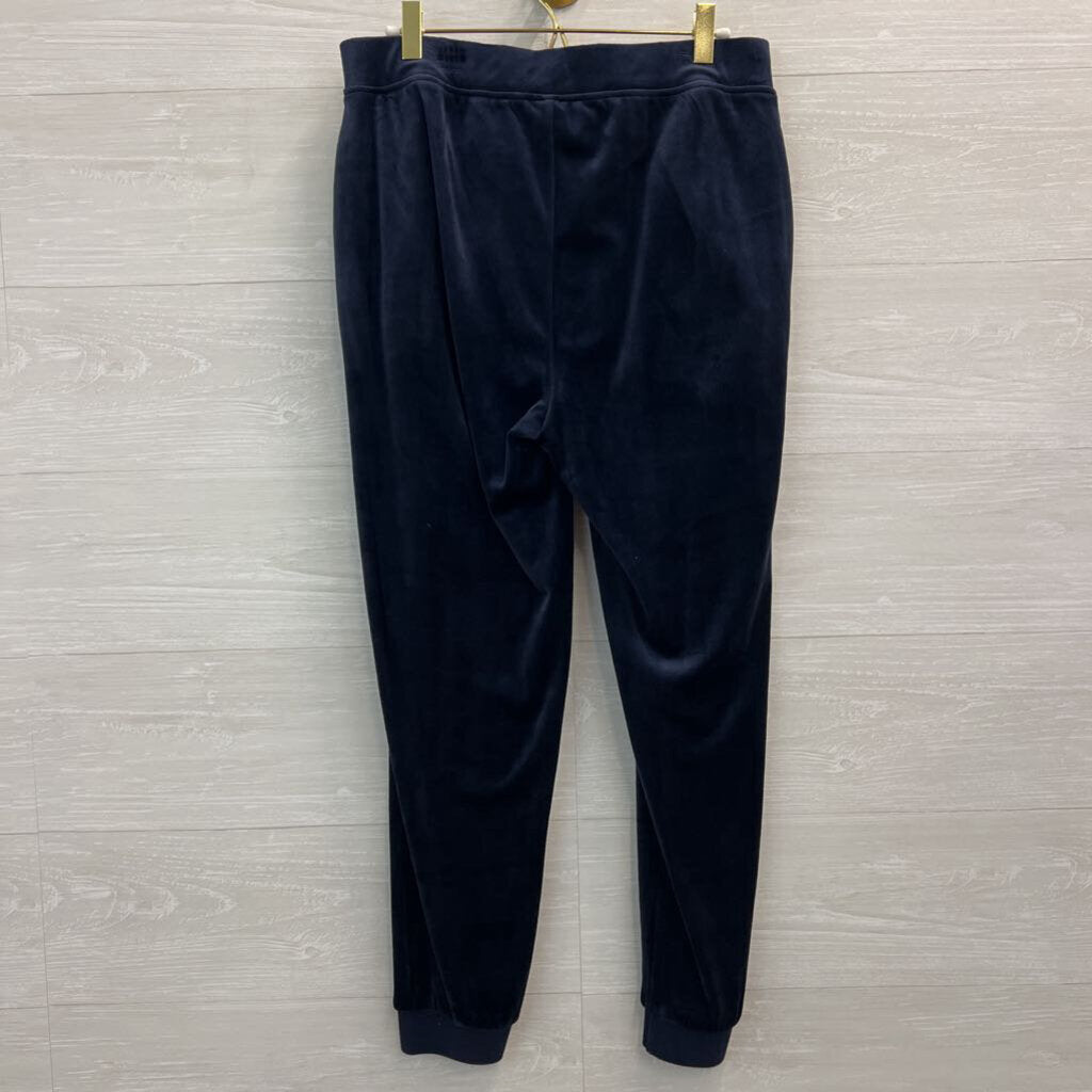 Chicos Navy Velour Jogger/ Hooded Pullover Set 4/6