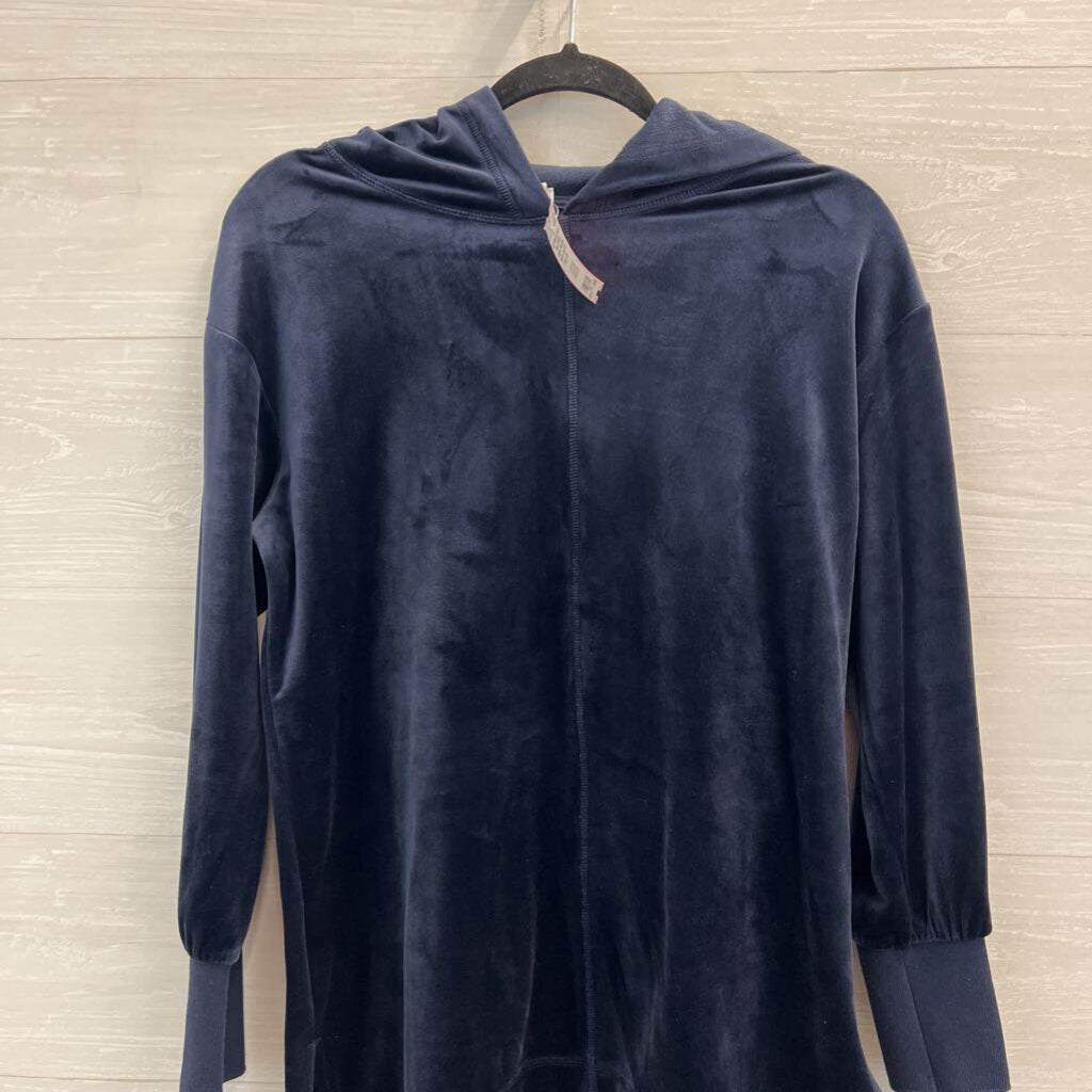 Chicos Navy Velour Jogger/ Hooded Pullover Set 4/6