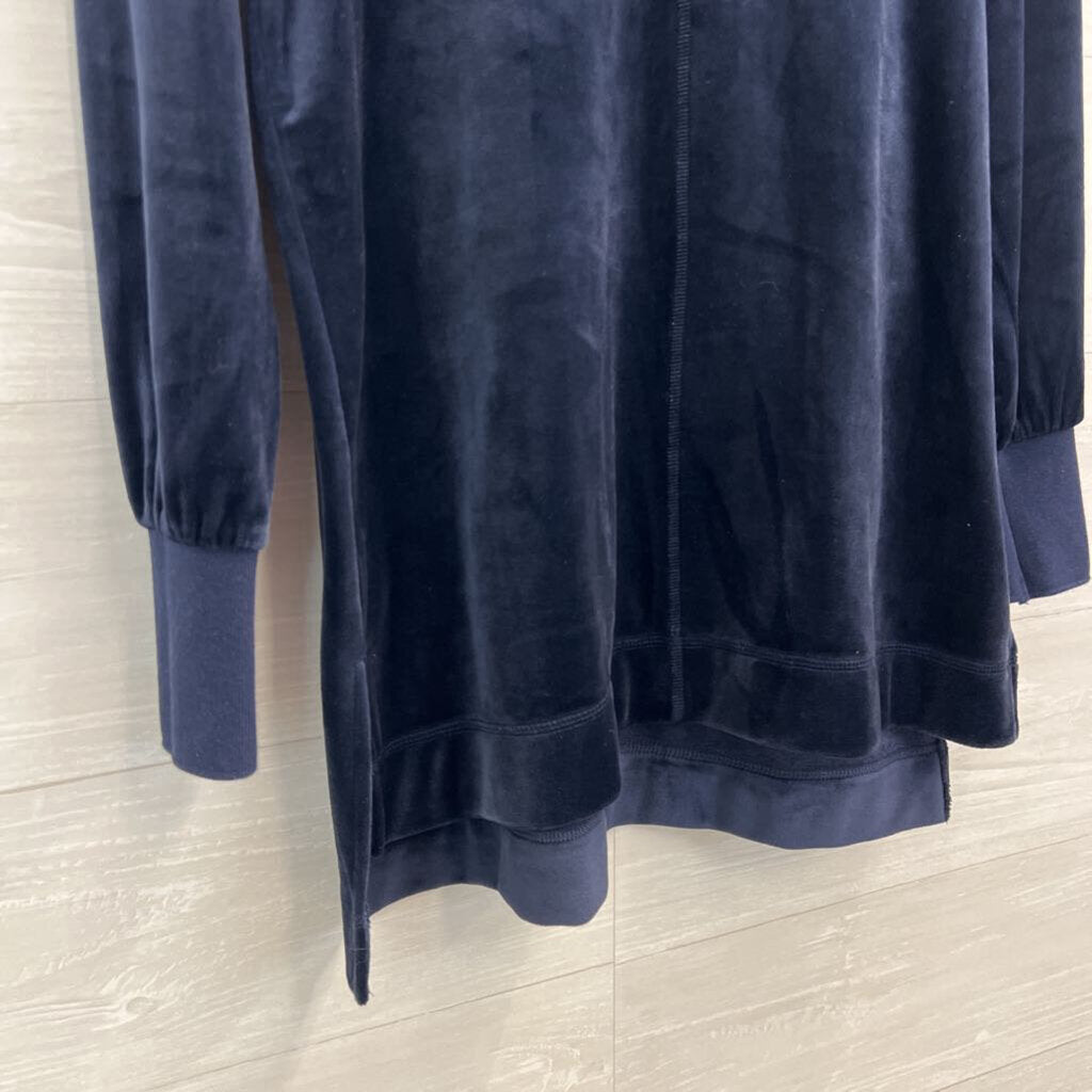 Chicos Navy Velour Jogger/ Hooded Pullover Set 4/6