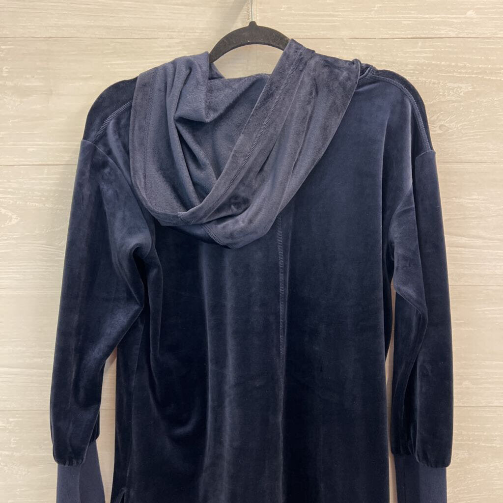 Chicos Navy Velour Jogger/ Hooded Pullover Set 4/6
