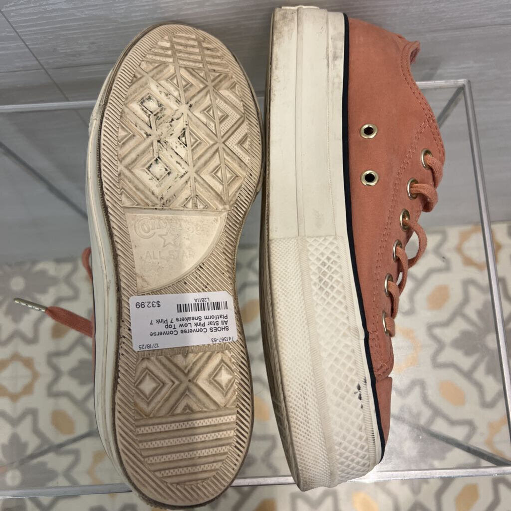 Converse All Star Pink Low Top Platform Sneakers 7