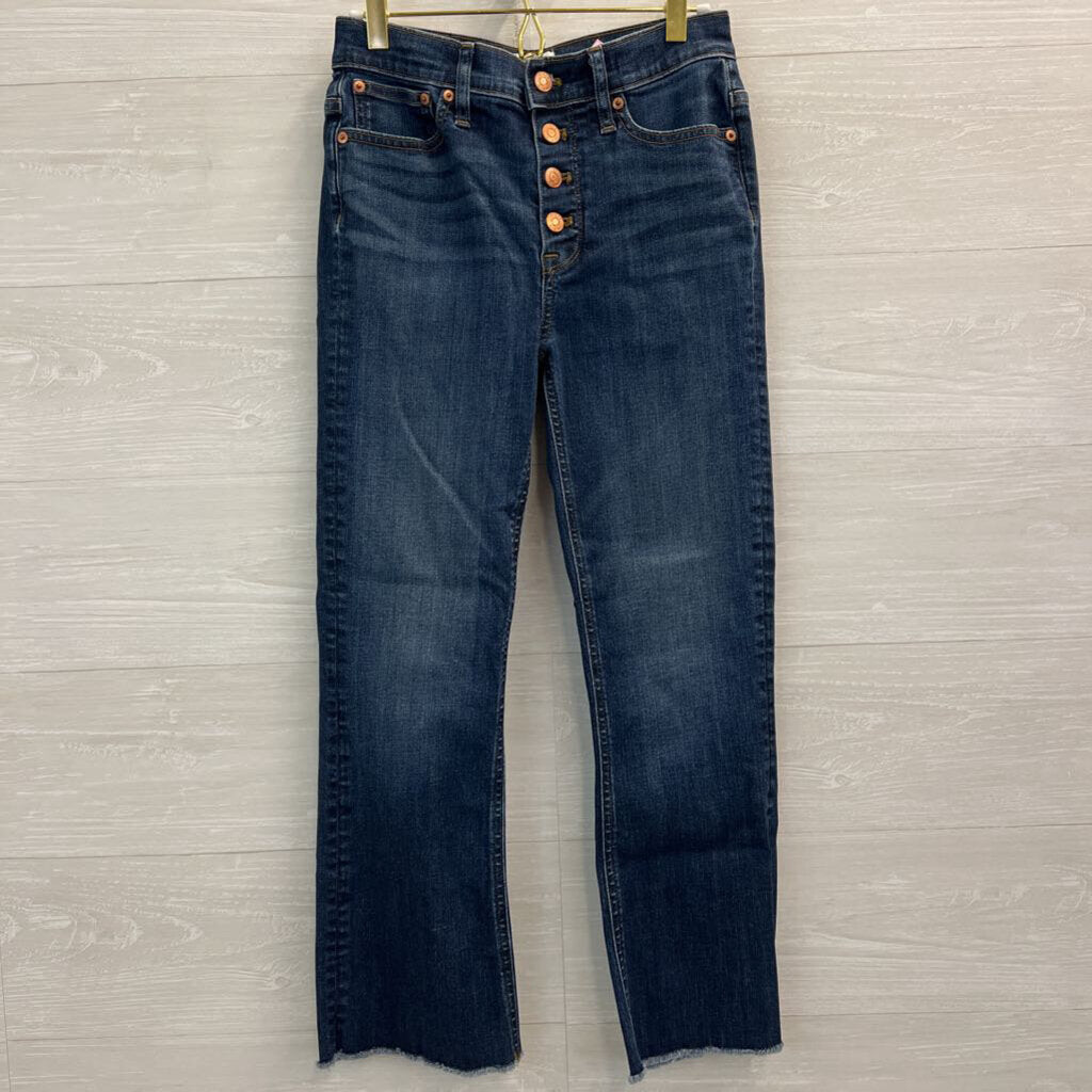 J Crew Dark Wash 9" Billie Demi Boot Crop Jeans 26