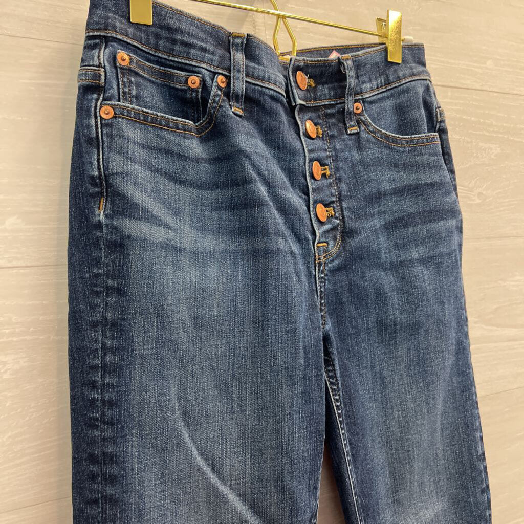 J Crew Dark Wash 9" Billie Demi Boot Crop Jeans 26
