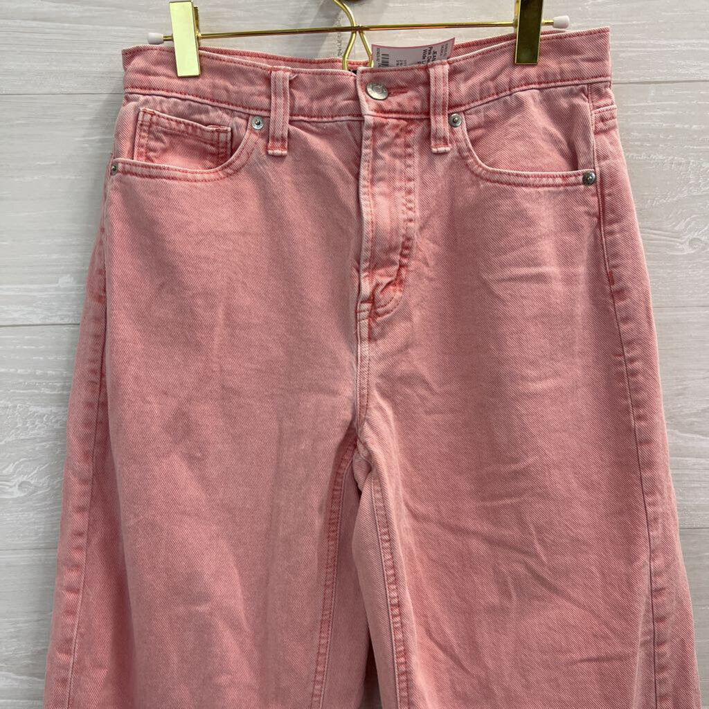 Gap Pink Denim High Rise Wide Leg Jeans 25