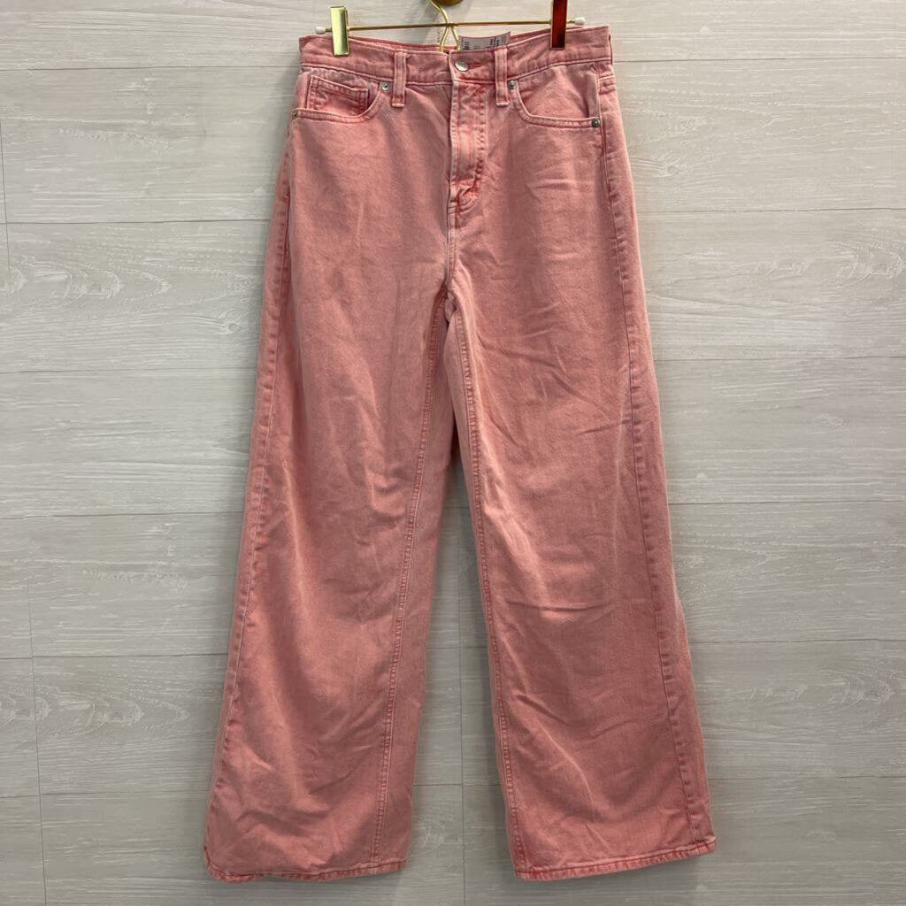 Gap Pink Denim High Rise Wide Leg Jeans 25